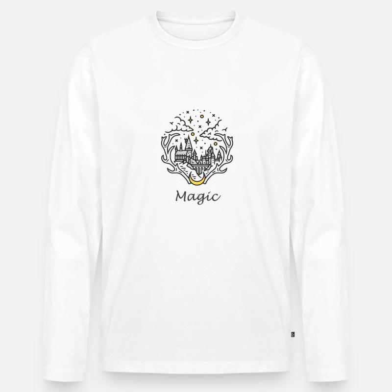 Magic - Männer Premium Bio Langarmshirt - Weiß