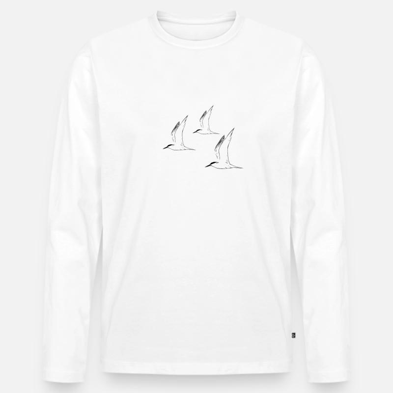 Möven - Männer Premium Bio Langarmshirt - Weiß