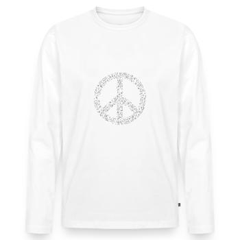 Peace - Männer Premium Bio Langarmshirt - Weiß - Vorne - Nico (187cm)