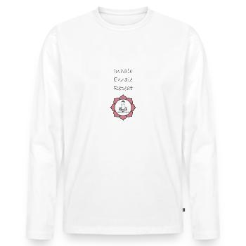 Inspirez Expirez Répétez - T-shirt manches longues Premium bio Homme - blanc - Devant - Nico (187cm)