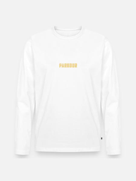 PARKOUR - Männer Premium Bio Langarmshirt - Weiß