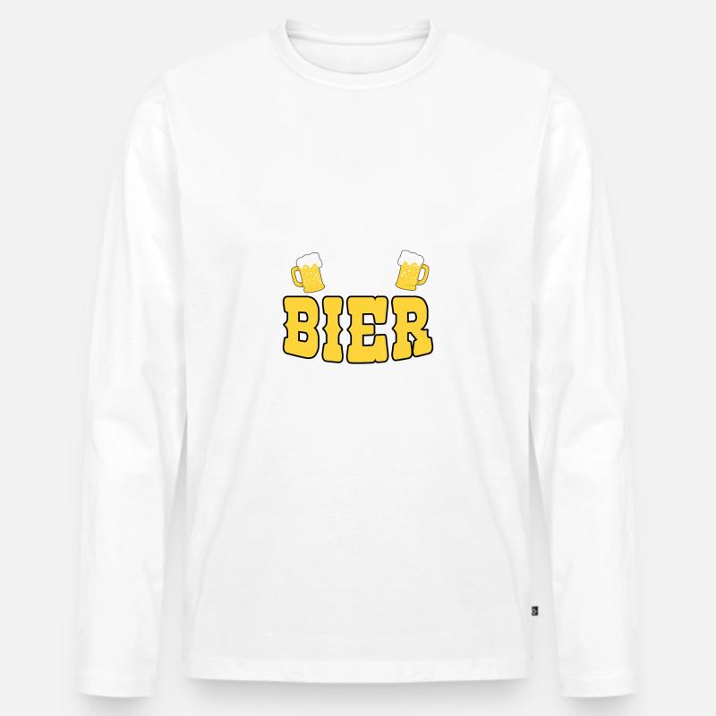 Schlager - Männer Premium Bio Langarmshirt - Weiß