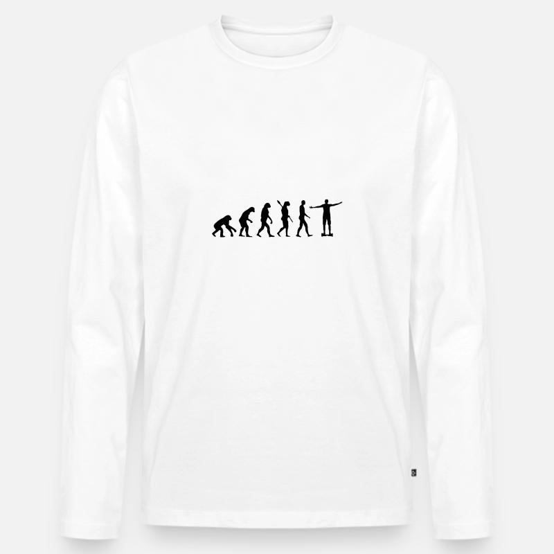 Hoverboard Evolution - Men's Premium Organic Long Sleeve Shirt - white
