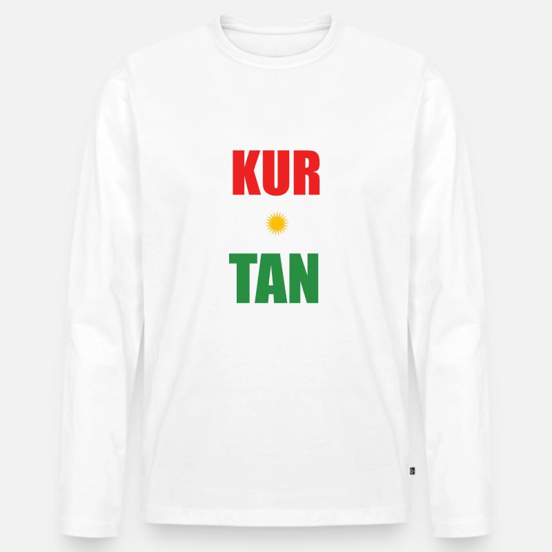 Kurdistan - Männer Premium Bio Langarmshirt - Weiß