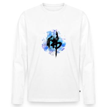 bouddhisme - T-shirt manches longues Premium bio Homme - blanc - Devant - Nico (187cm)