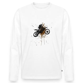 Motorcross Dreck - T-shirt manches longues Premium bio Homme - blanc - Devant - Nico (187cm)