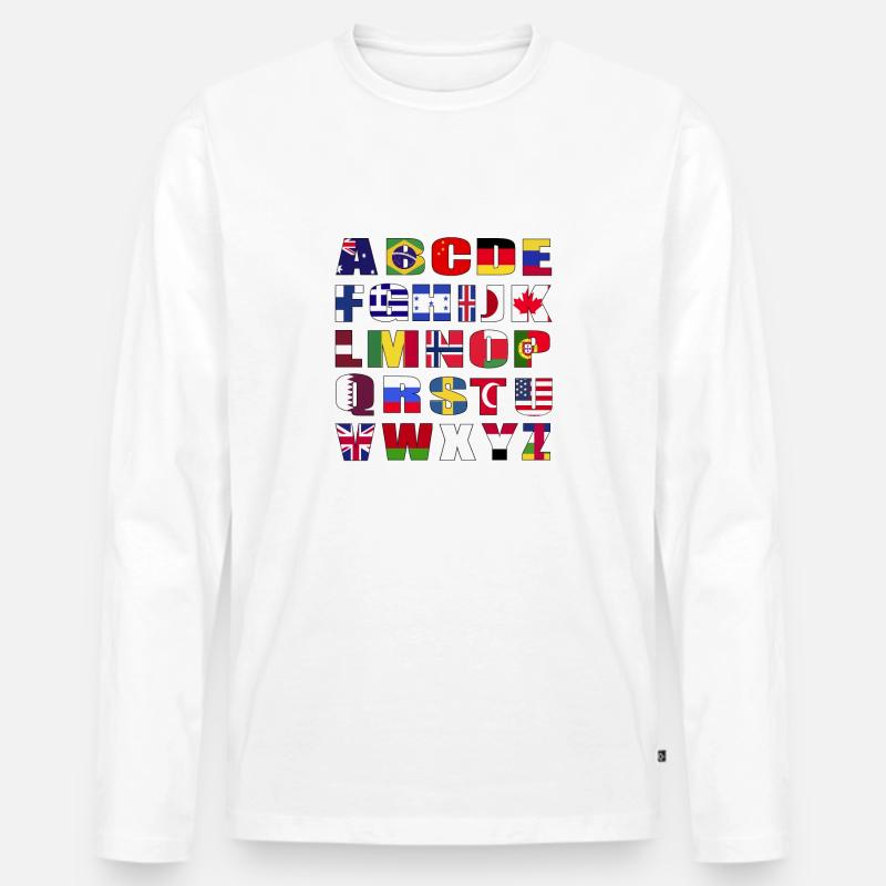 Flagge - Männer Premium Bio Langarmshirt - Weiß