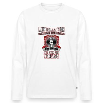 Lustiger Dart Spruch Dartscheibe Darten Geschenk - Männer Premium Bio Langarmshirt - Weiß - Vorne - Nico (187cm)