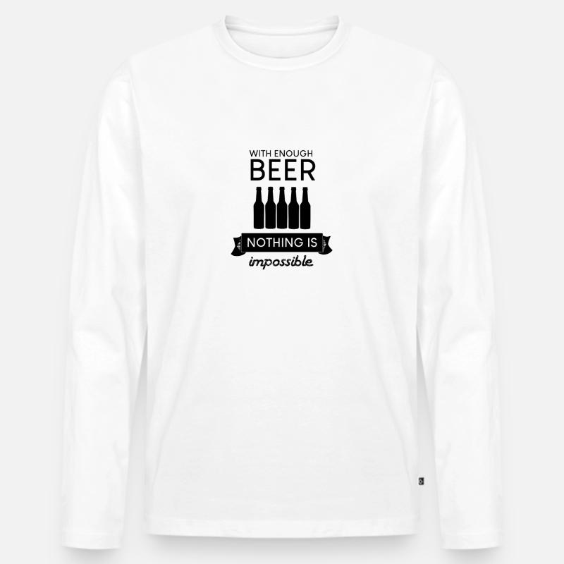Beer Bier - Männer Premium Bio Langarmshirt - Weiß
