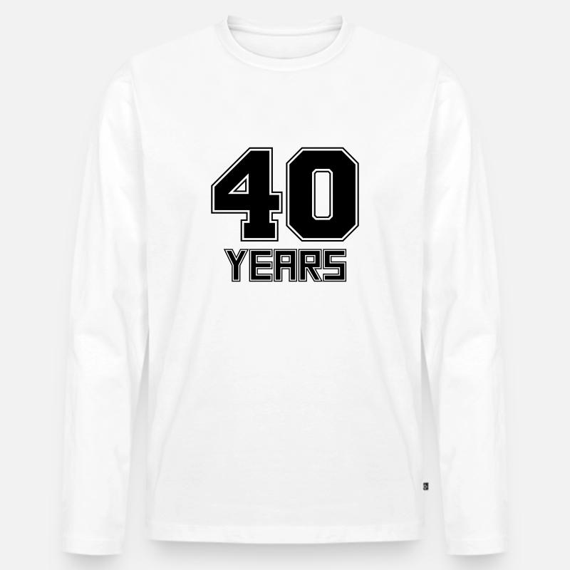 40 Jahre - Männer Premium Bio Langarmshirt - Weiß
