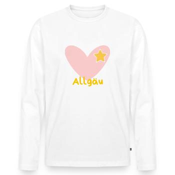 Allgäu - Alps - Bavaria - Mountains - Hiking - Men's Premium Organic Long Sleeve Shirt - white - Front - Nico (187cm)