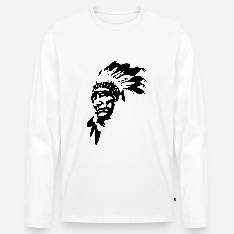 einheimisch - Männer Premium Bio Langarmshirt - Weiß