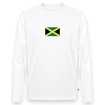 Wah Gwaan Slang Design Jamaica Jamaican Parade - T-shirt manches longues Premium bio Homme - blanc - Devant - Nico (187cm)