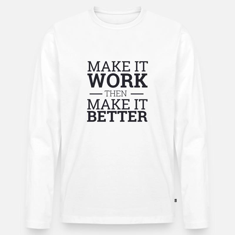 "Make It Work" | "Scrum Master" - Männer Premium Bio Langarmshirt - Weiß