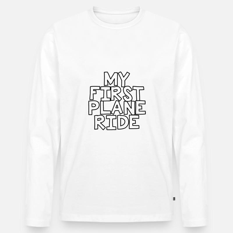 My First Plane Ride 26 - Männer Premium Bio Langarmshirt - Weiß