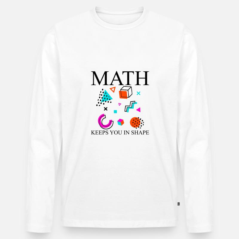 Math Keeps You In Shape - Männer Premium Bio Langarmshirt - Weiß