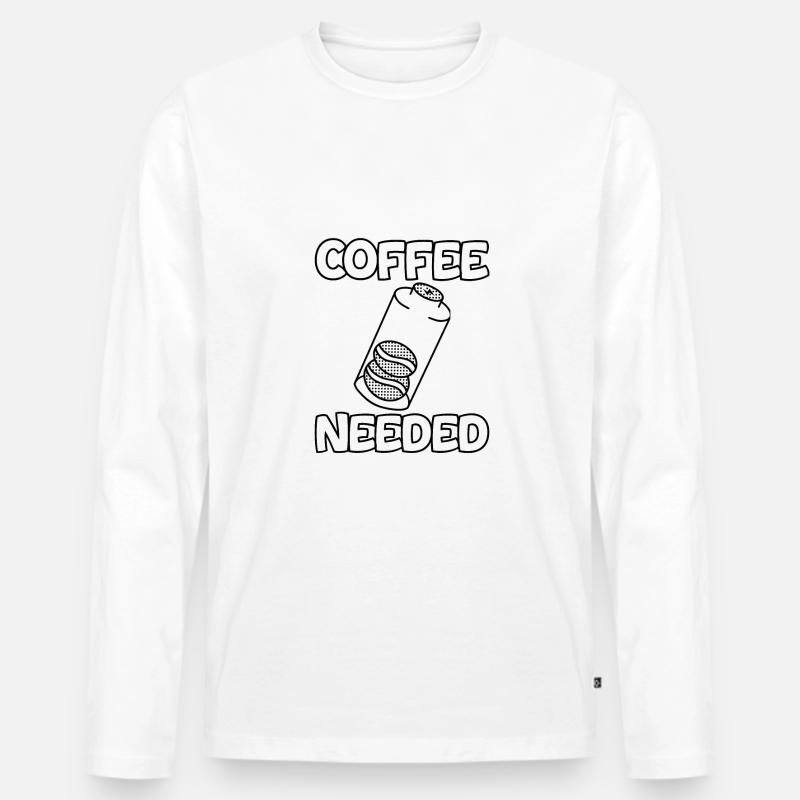 Coffee Needed 2 - Männer Premium Bio Langarmshirt - Weiß