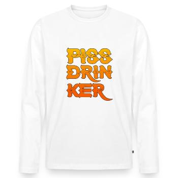 Piss Drinker 27 - Männer Premium Bio Langarmshirt - Weiß - Vorne - Nico (187cm)