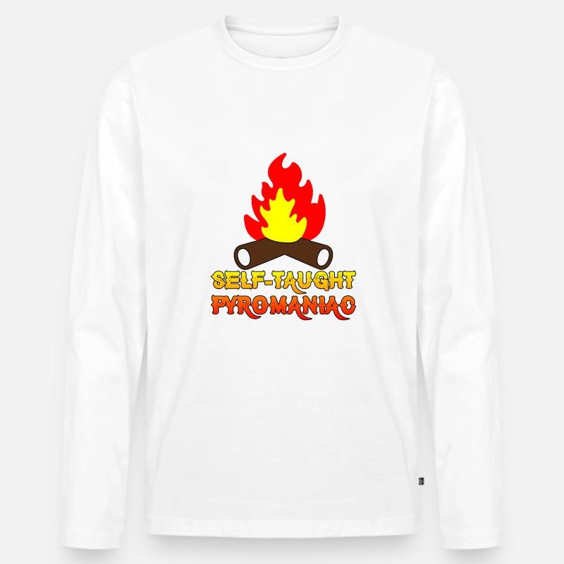 Self-Taught Pyromaniac 7 - Männer Premium Bio Langarmshirt - Weiß