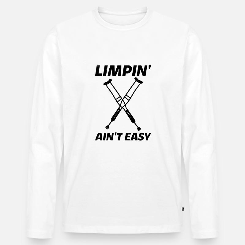 Limpin' Ain't Easy 12 - Männer Premium Bio Langarmshirt - Weiß
