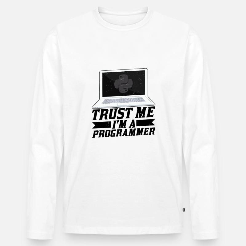 Trust Me I'm A Programmer - Männer Premium Bio Langarmshirt - Weiß