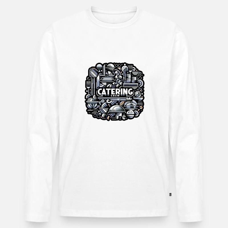 Catering Crew 6 - Männer Premium Bio Langarmshirt - Weiß