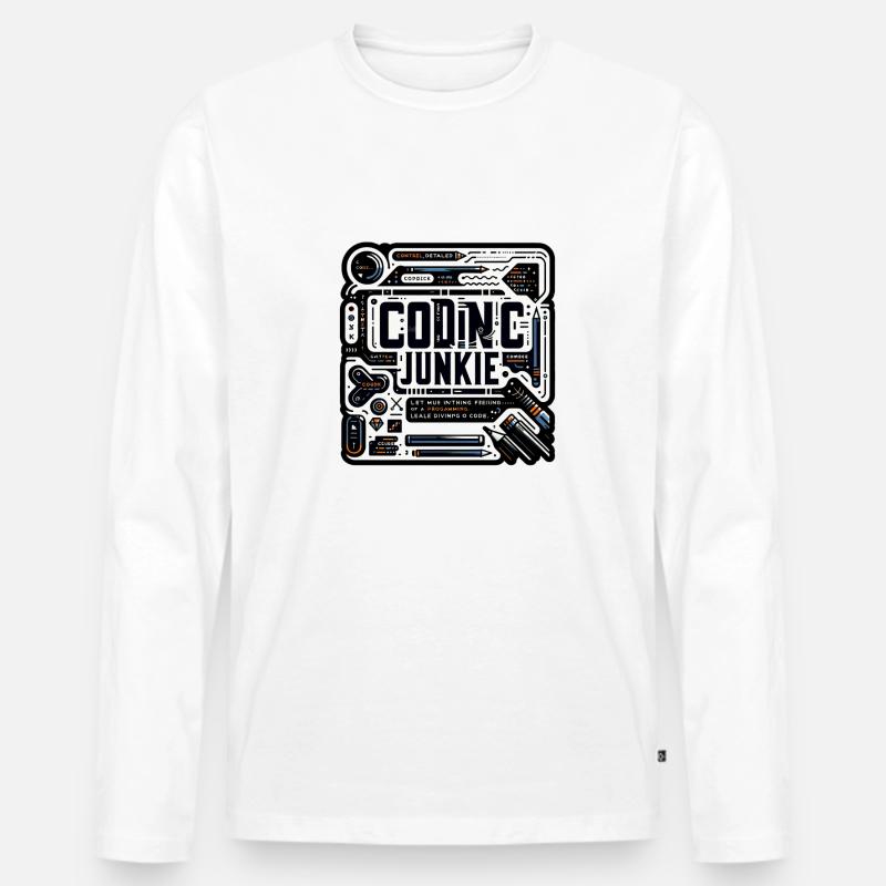 Coding Junkie 11 - Men's Premium Organic Long Sleeve Shirt - white