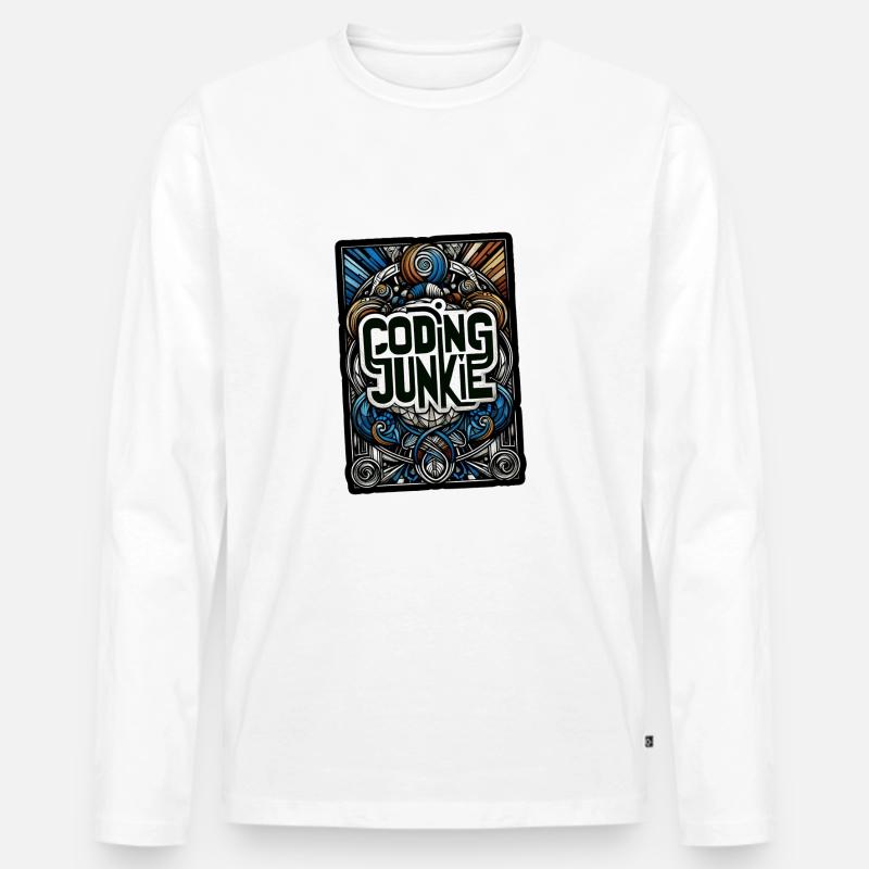 Coding Junkie 14 - Männer Premium Bio Langarmshirt - Weiß