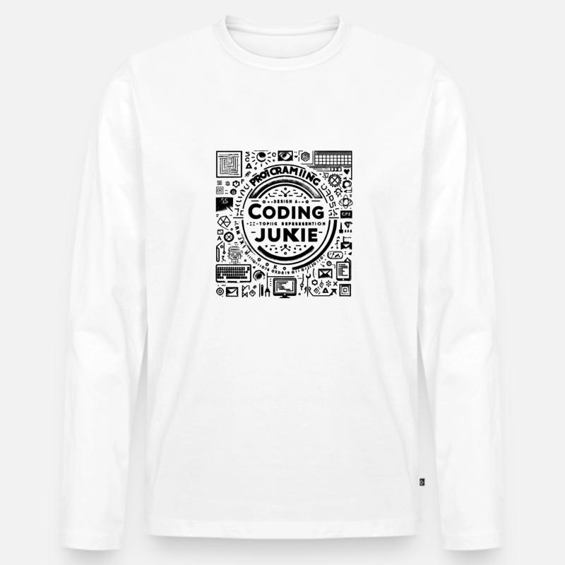 Coding Junkie 8 - Männer Premium Bio Langarmshirt - Weiß