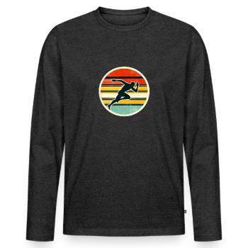 Sprinter - Athlétisme 4 - T-shirt manches longues Premium bio Homme - anthracite chiné - Devant - Nico (187cm)