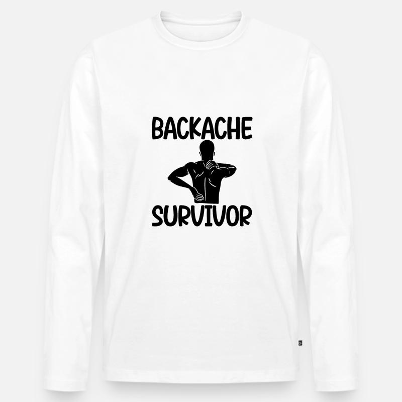 Backache Survivor 2 - Männer Premium Bio Langarmshirt - Weiß