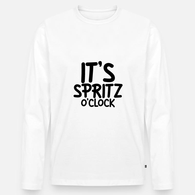 It's Spritz O'clock 3 - Männer Premium Bio Langarmshirt - Weiß