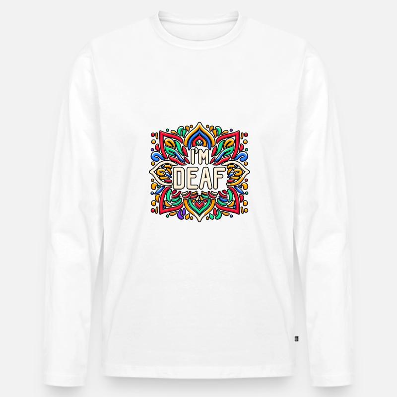 I'm Deaf 43 - Männer Premium Bio Langarmshirt - Weiß