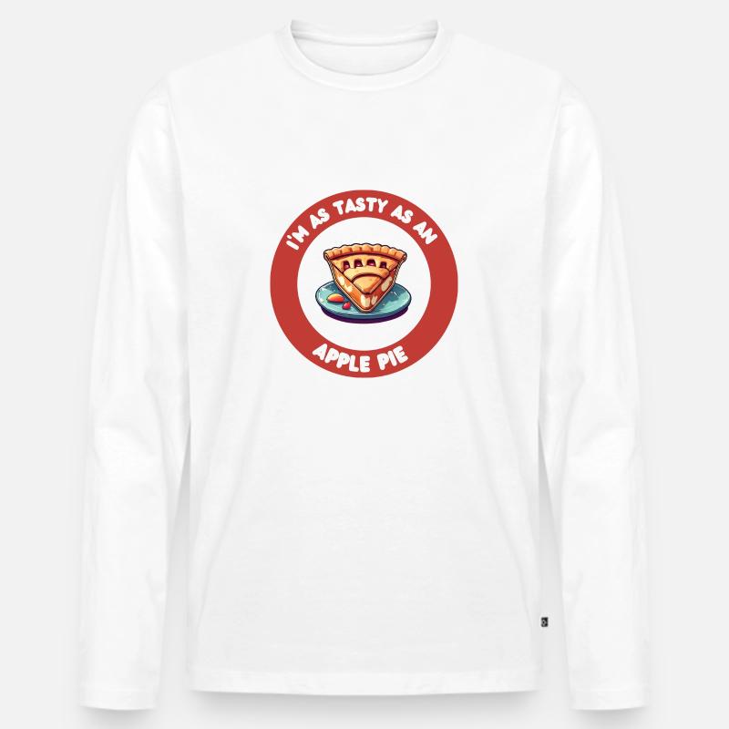 süßes Stück Apfelkuchen - Männer Premium Bio Langarmshirt - Weiß