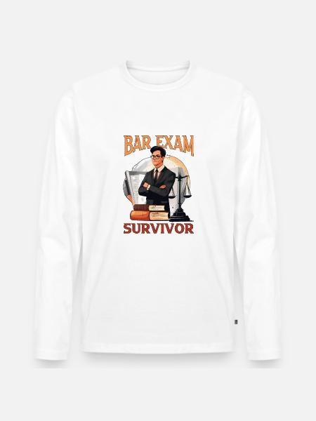 Bar Exam Survivor 5 - Men's Premium Organic Long Sleeve Shirt - white