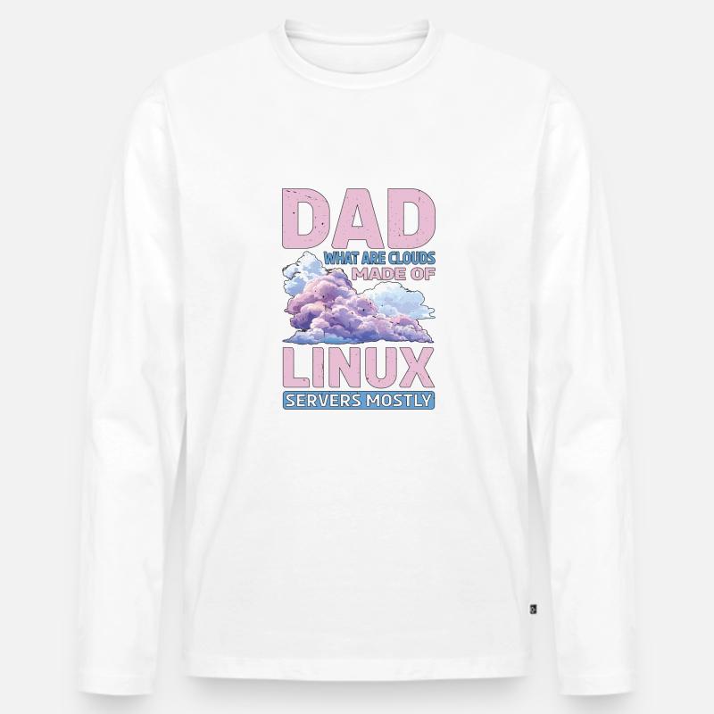 What Are Clouds Made Of, Linux Servers Mostly 32 - Männer Premium Bio Langarmshirt - Weiß
