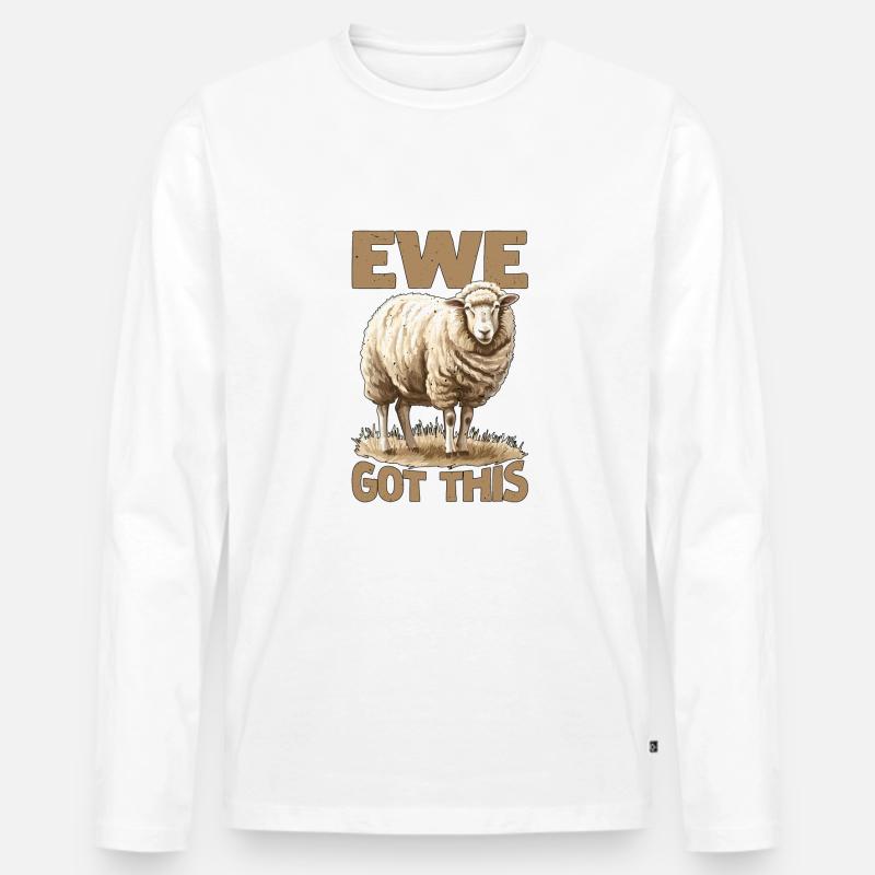 Ewe Got This 2 - Männer Premium Bio Langarmshirt - Weiß