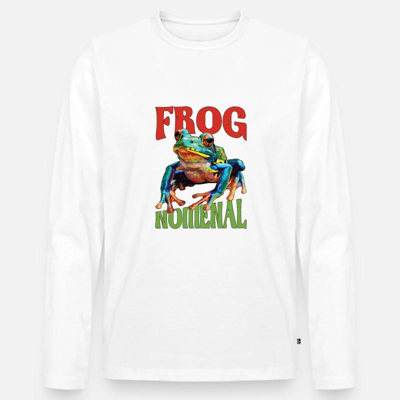 Frognomenal - Männer Premium Bio Langarmshirt - Weiß