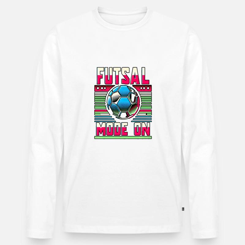 Futsal Mode On 8 - Männer Premium Bio Langarmshirt - Weiß