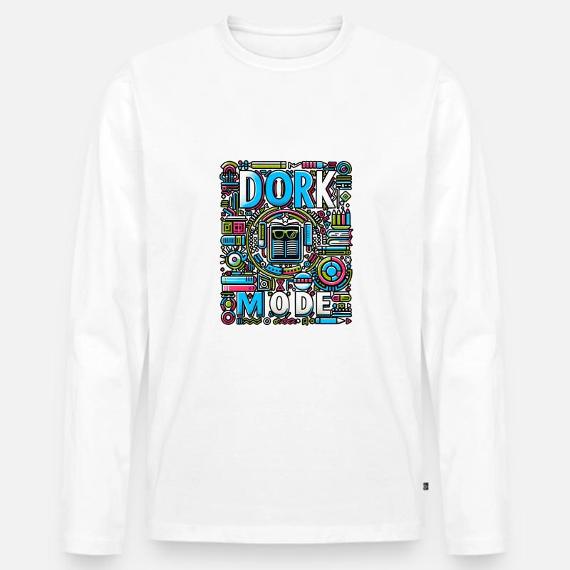 Dork Mode 14 - Männer Premium Bio Langarmshirt - Weiß