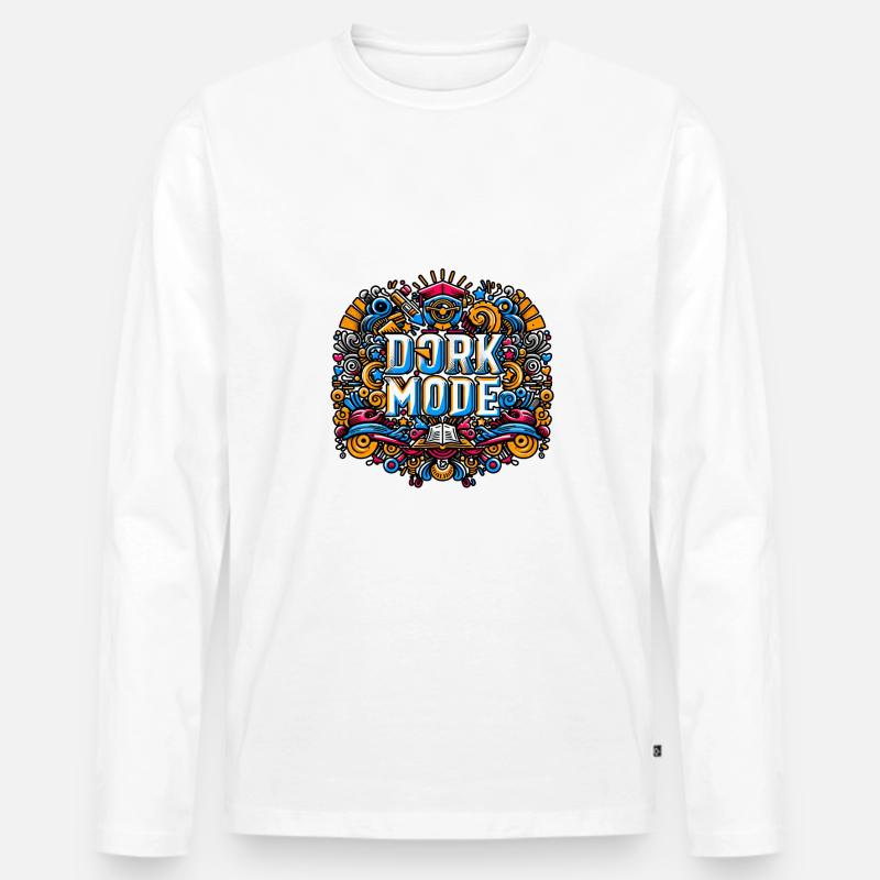 Dork Mode 8 - Männer Premium Bio Langarmshirt - Weiß