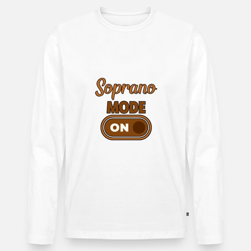 Soprano Mode On 2 - Männer Premium Bio Langarmshirt - Weiß