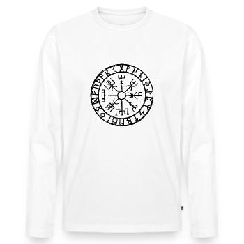 Wikinger Kompass Vegvisir Mythologie Geschenk - Männer Premium Bio Langarmshirt - Weiß - Vorne - Nico (187cm)