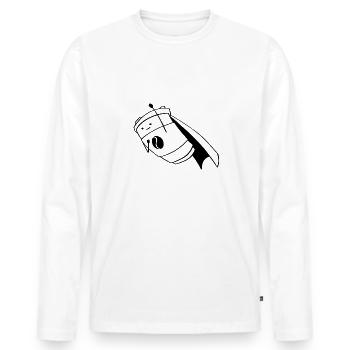 le vrai héros, super-héros - T-shirt manches longues Premium bio Homme - blanc - Devant - Nico (187cm)