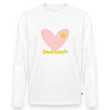 Saalbach - Alps - Salzburg - Skiing - Men's Premium Organic Long Sleeve Shirt - white - Front - Nico (187cm)