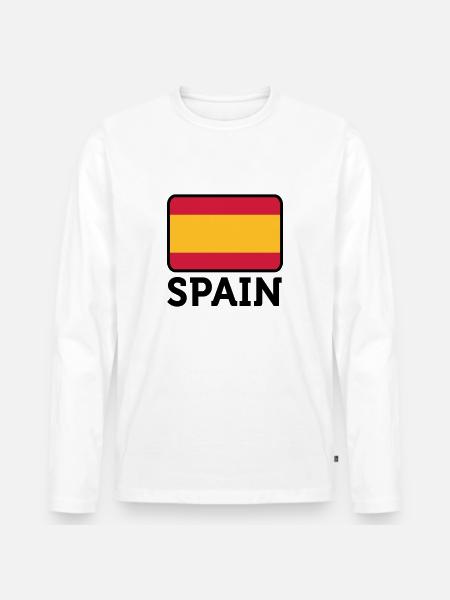 National Flag of Spain - Men's Premium Organic Long Sleeve Shirt - white