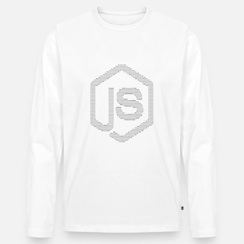 Logo JavaScript Node.js ASCII (noir) - T-shirt manches longues Premium bio Homme - blanc