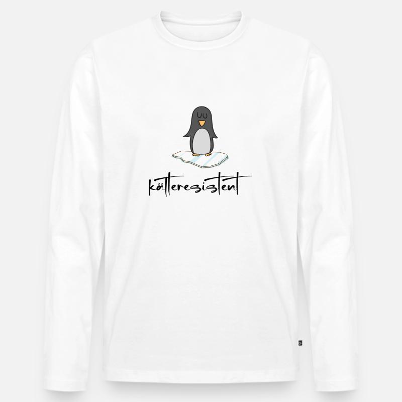 Eisbaden kälteresistenter Eisbader-Pinguin - Männer Premium Bio Langarmshirt - Weiß