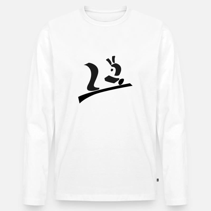 monitos Eichhörnchen - Männer Premium Bio Langarmshirt - Weiß
