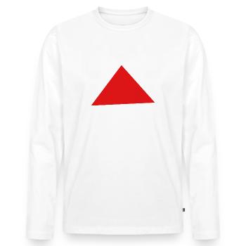 Red Square | for men, women and children - Men's Premium Organic Long Sleeve Shirt - white - Front - Nico (187cm)